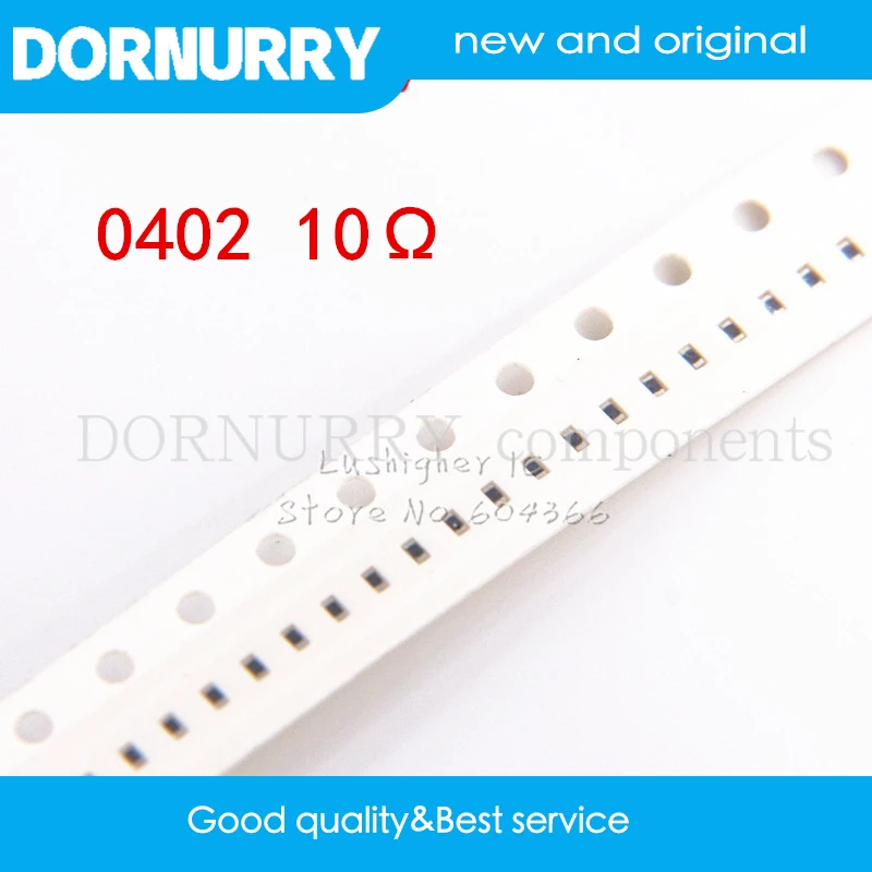 

100 шт. 0402 SMD резистор 1% 10ohm 10R Ohm DORNURRY