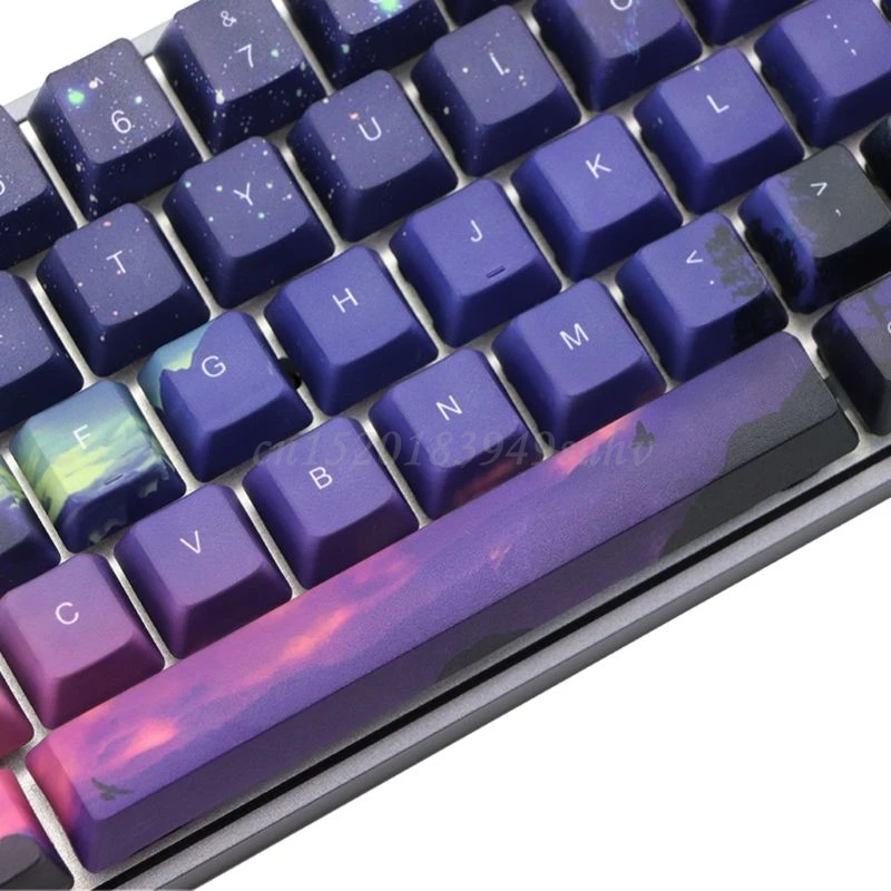 

5 Sides Dye-subbed OEM PBT Keycap Mechanical Keyboard Keycaps Purple Snow Star