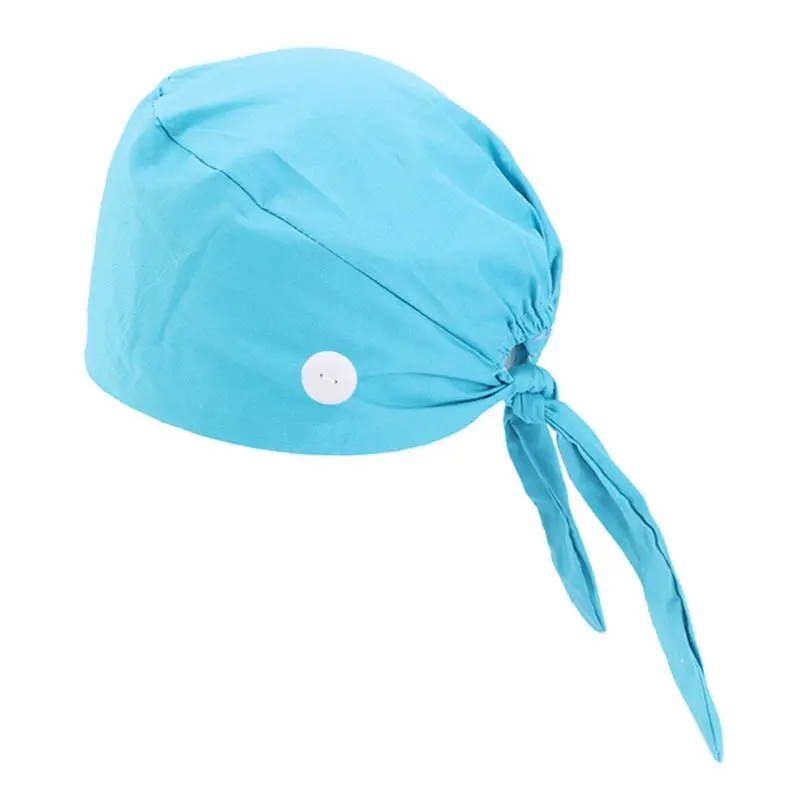 

Working Scrub Cap Button Sweatband Star Paisley Floral Tie Back Bouffant Hat