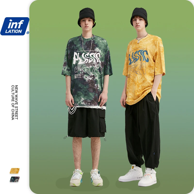 Мужская футболка INFLATION забавные принты с надписями хлопковая Футболка в стиле