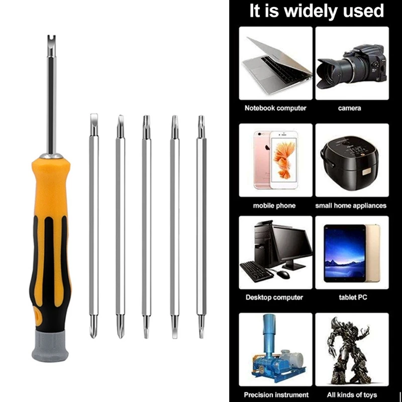 7 Pcs Household Multifunctional Strong Magnetic Screwdriver Bit Set Opening Repair Precision Insulated Hand Tool Home Improvemen |