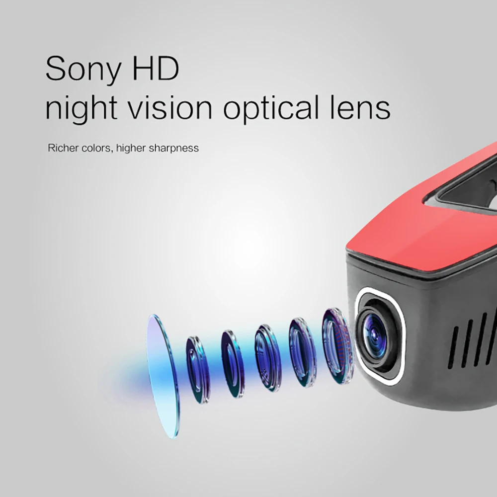 Автомобильный видеорегистратор Wi-Fi 1080P Full HD с двумя объективами и камерой заднего
