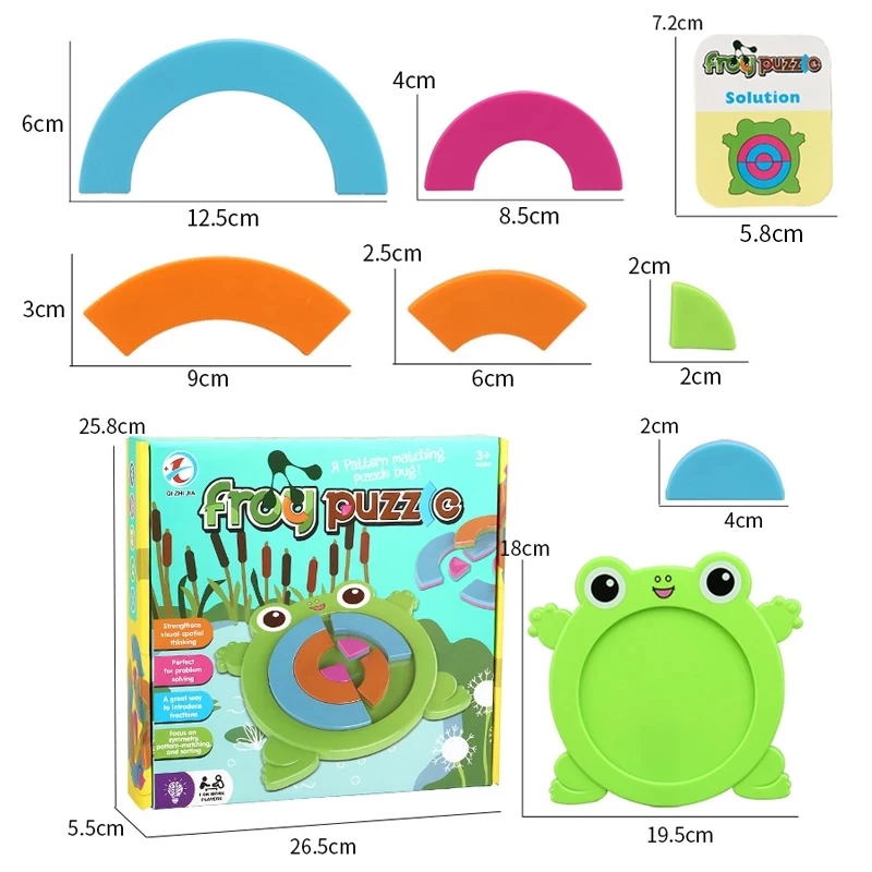Детская игрушка пазл-лягушка в коробке настольная игра форма соответствующая