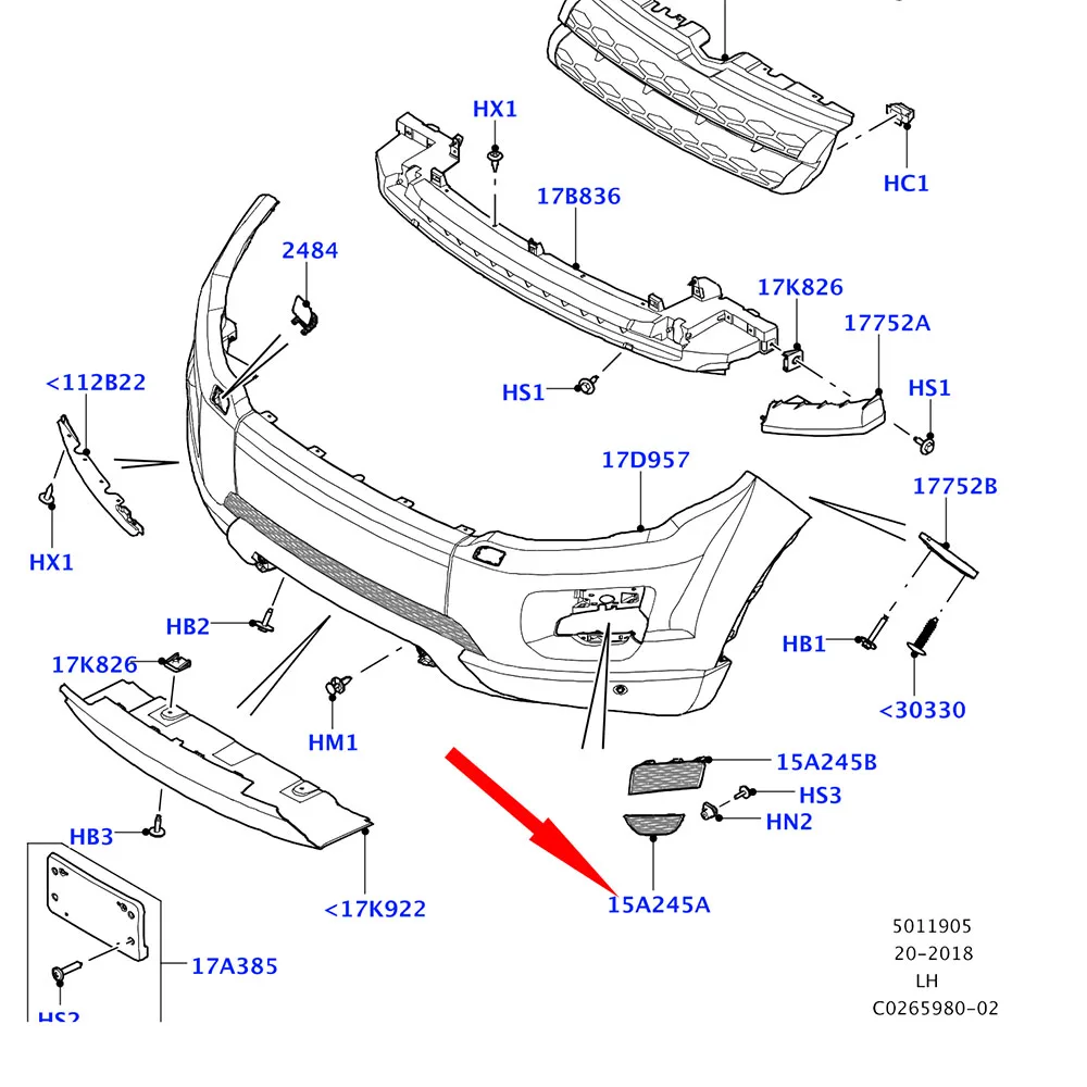 Левый передний бампер нижняя противотуманная фара рамка-гриль для Land Rover Range Evoque