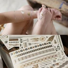 1 шт. горячая вспышка металлическая бабочка функция временная татуировка секс Золотая татуировка для женщин Хна Цветок татуировки дизайн татуировки наклейки для девочек