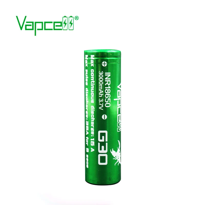4pcs Vapcell 18650 battery 3000mah 15A / 35A li-ion rechargeable batteries Rewrap G30 3.7V for box mod vape | Электроника