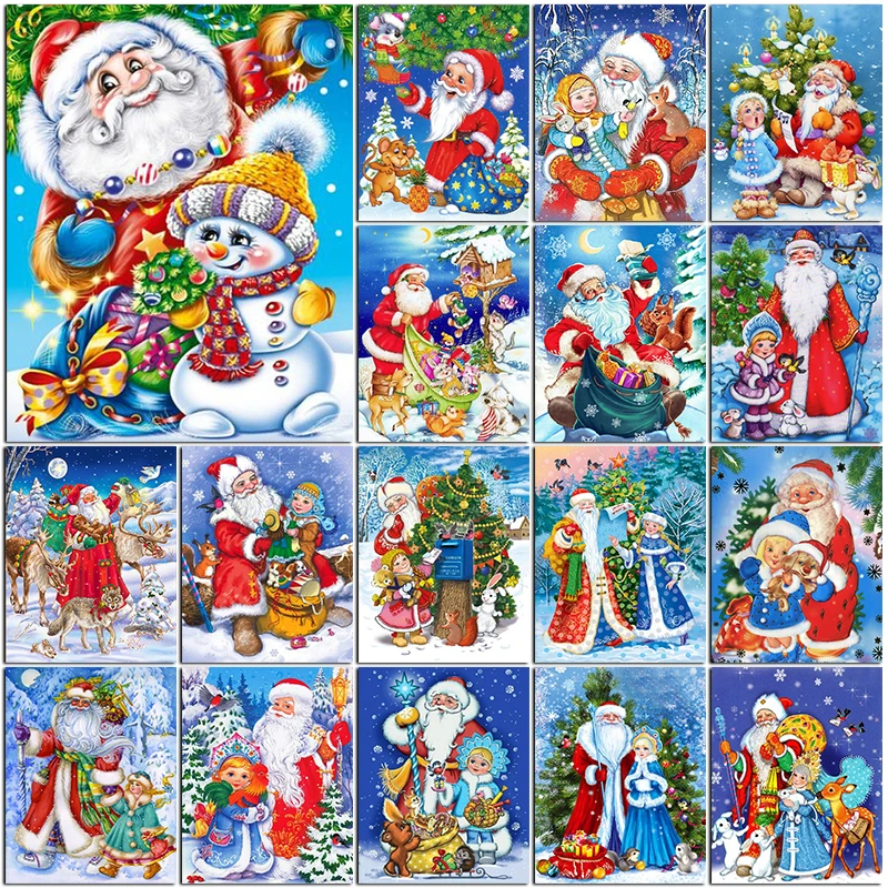 

Алмазная 5D картина «сделай сам» с изображением снеговика, полноразмерная/круглая вышивка стразами, мозаика с Санта клау и лось, ручная работа, вышивка крестиком, домашний декор, подарок