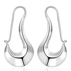 Женские плоские блестящие серьги, серебряного цвета, KN-E338