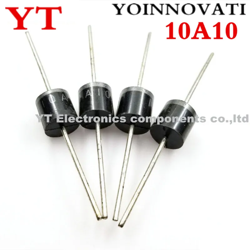 100 шт./лот 10A10 10A 1000V 1KV 10 R-6 Amp осевой выпрямительный диод.