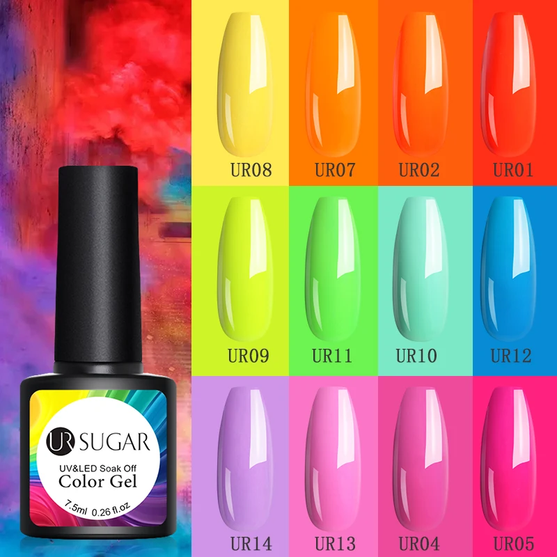 UR SUGAR неоновые Цвет Гель лак флуоресцентный свечение ногтей в темноте лак!