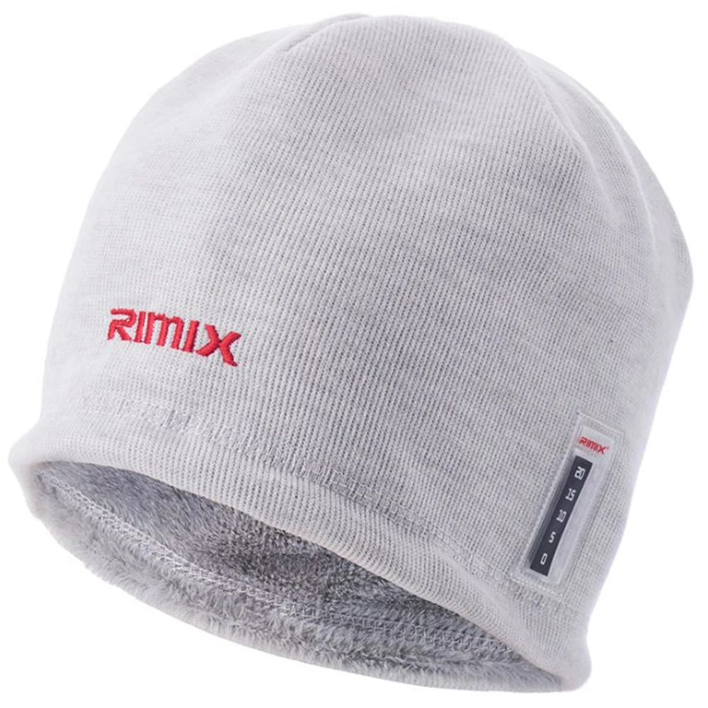 Теплая вязаная Флисовая Шапка-бини RIMIX унисекс, теплая шапка Skullies для катания на лыжах, альпинизма, туризма, сноуборда, охоты, зимнего спорта - Цвет: White