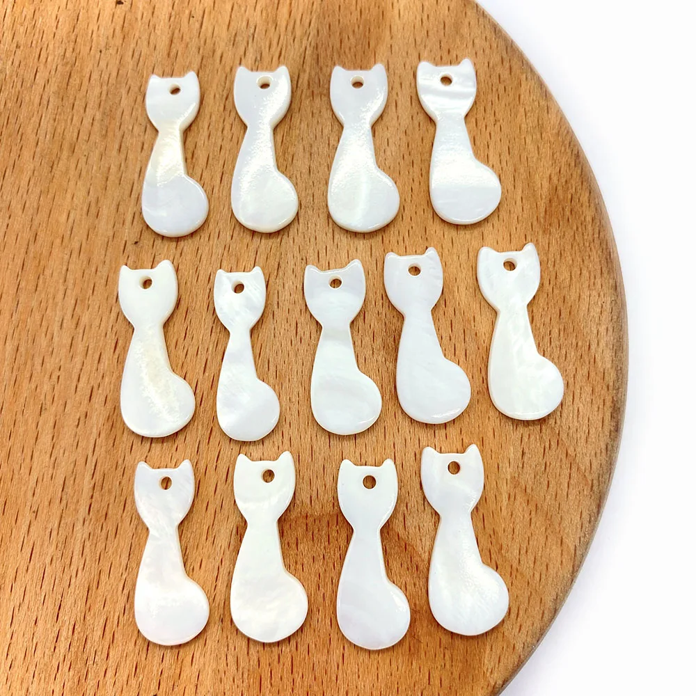 

5pcs/pack Natural Freshwater Pearl Shell Loose Beads Cat Shaped White Color 9x23mm Size DIY for Making Necklace Bracelets