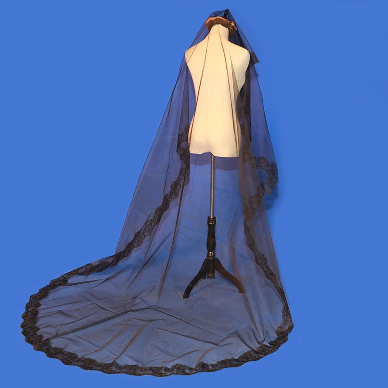 Одно Фата для невест черные короткие вуаль невесты вело De Novia Corto \ аппликация