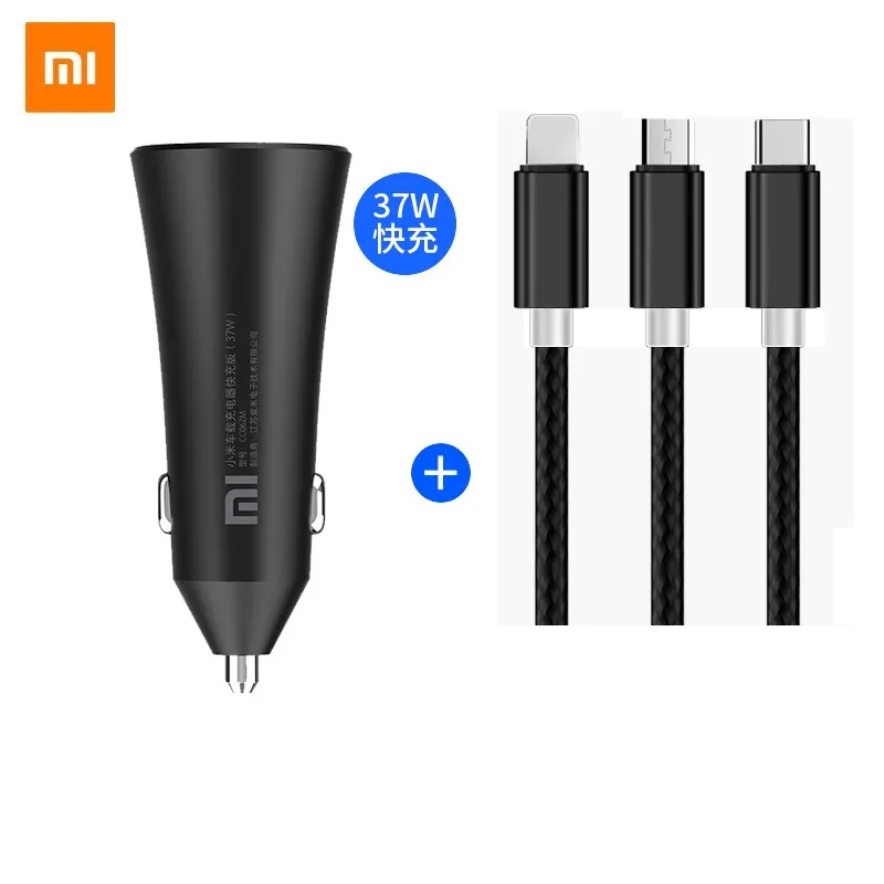 Оригинальное автомобильное зарядное устройство Xiaomi Xiao mi QC3.0 X2 с двумя USB портами