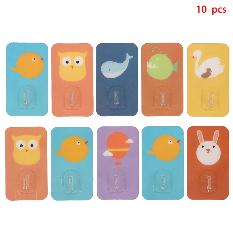 

10 шт. новые милые Мультяшные крепкие самоклеющиеся дверные настенные вешалки крючки на присоске Тяжелая стойка присоска для кухни ванной к...