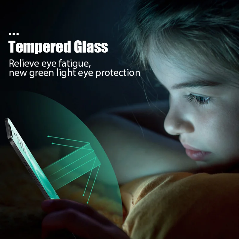For iPhone 11 12 Pro Max Mini XR XS X 8 7 6 6S Plus SE 2 2020 Anti Blue Ray HD Tempered Glass Screen Protector Eyes Green Glass