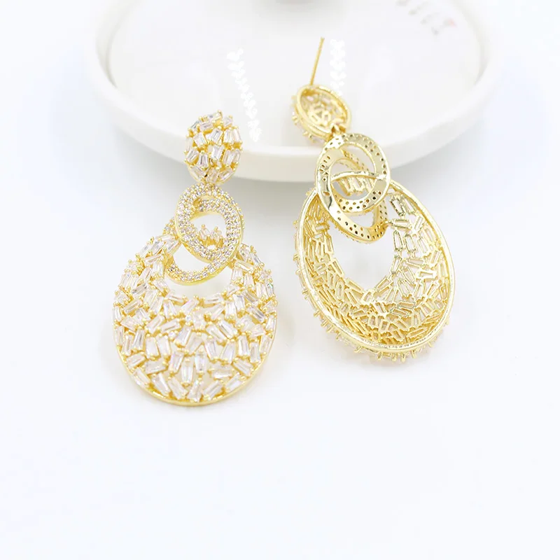 

Wick dolia earrings female party swingable earrings zircon beautiful earrings wedding jewelry ladies tassel rose gold earrings b