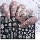 1 шт. 5D Белые снежинки рельефные наклейки для ногтей Рождество Новый год дизайн ногтей зимние Подвески Цветочный Дизайн Маникюр слайдеры наклейки