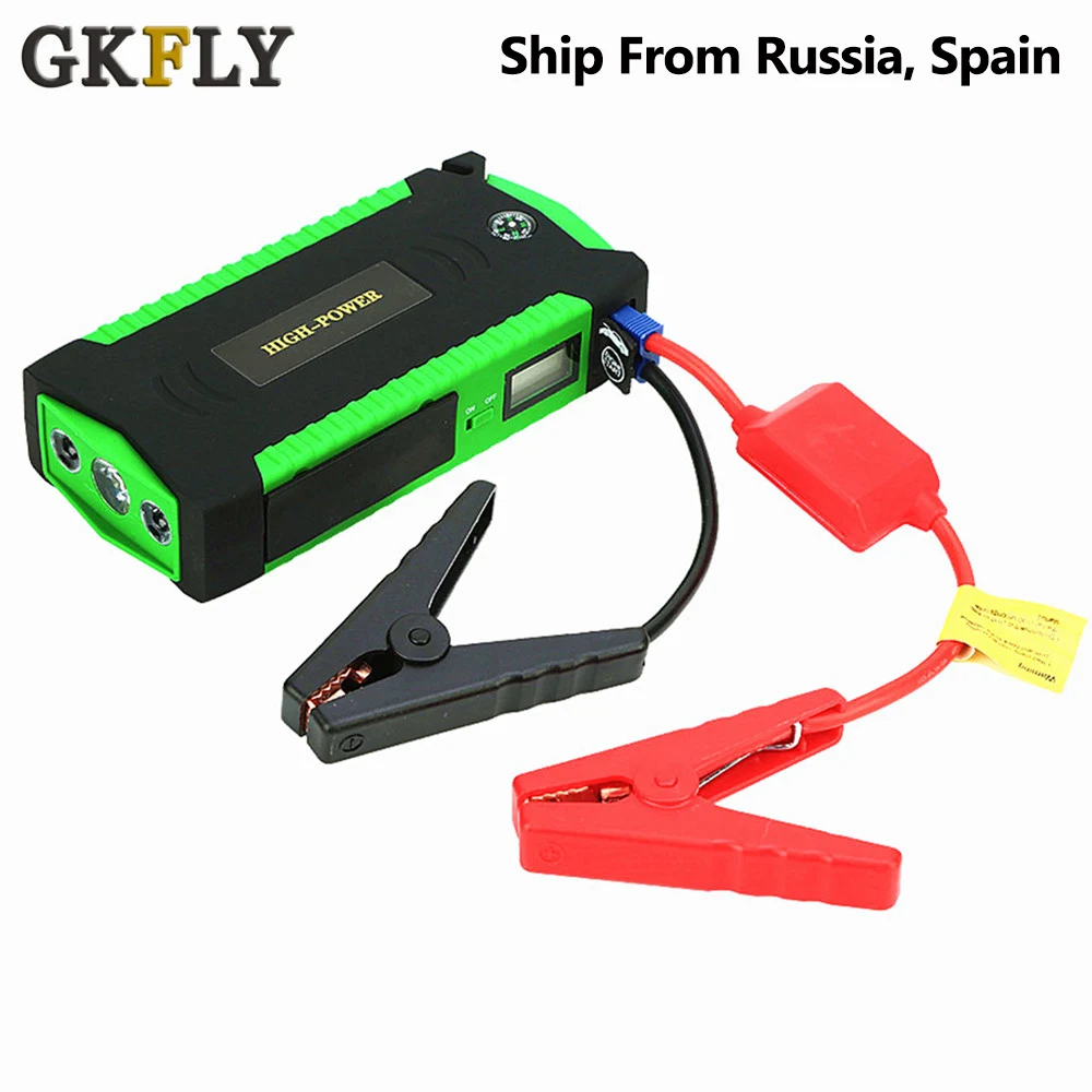 GKFLY большой емкости пусковой усилитель устройства 600A 12 в автомобильный пусковой стартер power Bank автомобильный стартер для автомобильного зарядного устройства Buster светодиодный