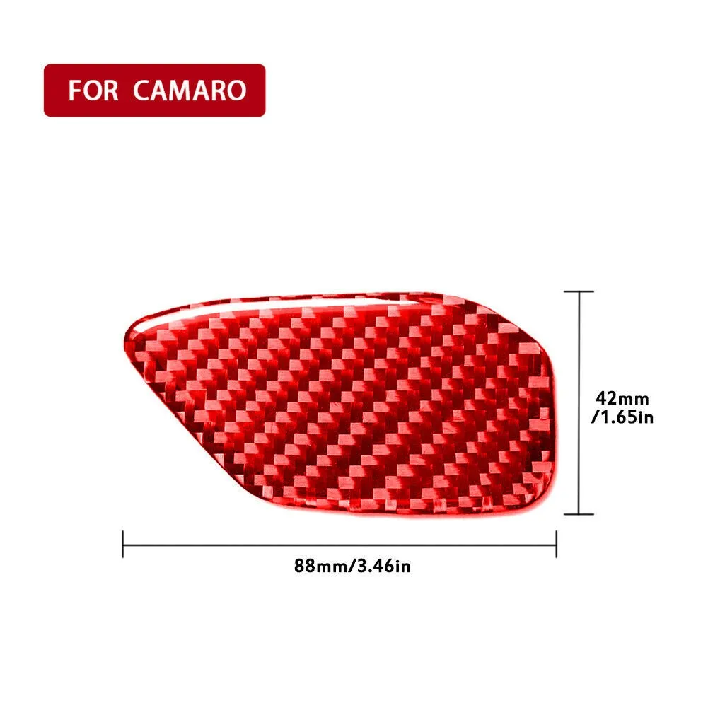 

2Pcs Door Bowl Panel Cover Auto Car Carbon Fiber Decortive Interior Red
