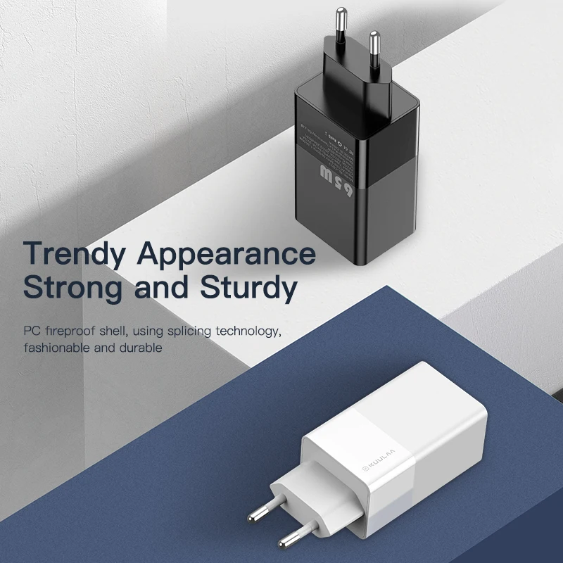 

KUULAA GAN 65W Fast Charger Type c PD 3.0 QC 4.0 Quick Charger Adapter USB C Plug Chargers For iPhone Macbook Pro Samsung