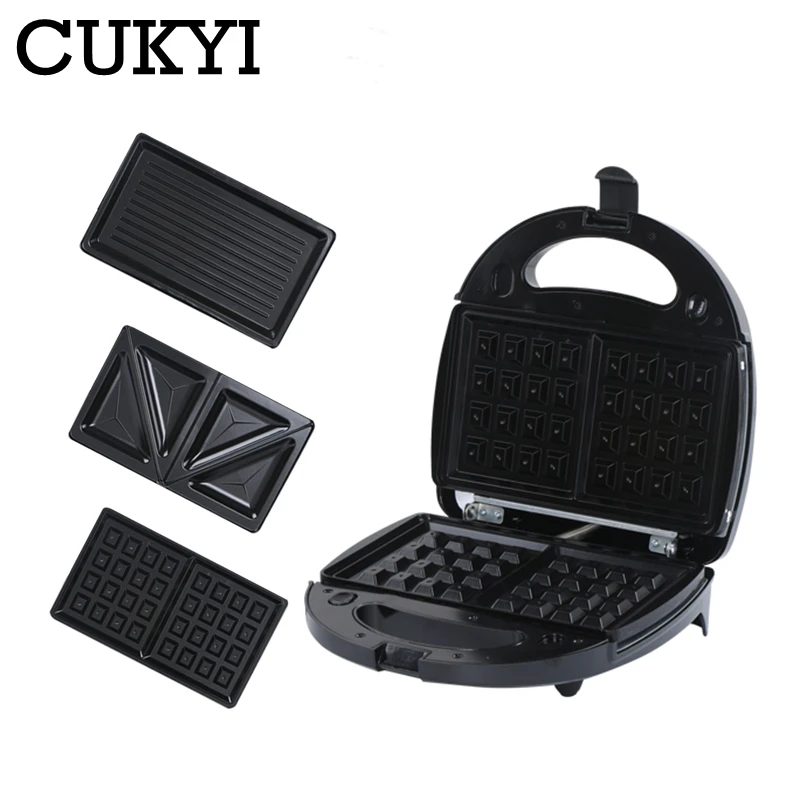 CUKYI многофункциональная электрическая мини вафельная сэндвич машина для барбекю