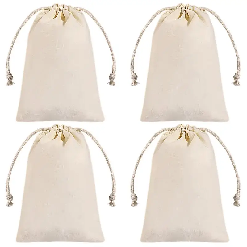 10PCS Cotton Simple Nice Good Quality Drawstring Pouches for Gifts Wedding | Дом и сад