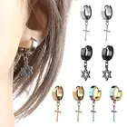 1 шт. ювелирные изделия панк готический пирсинг кольцо крест звезды висячие серьги-гвоздики