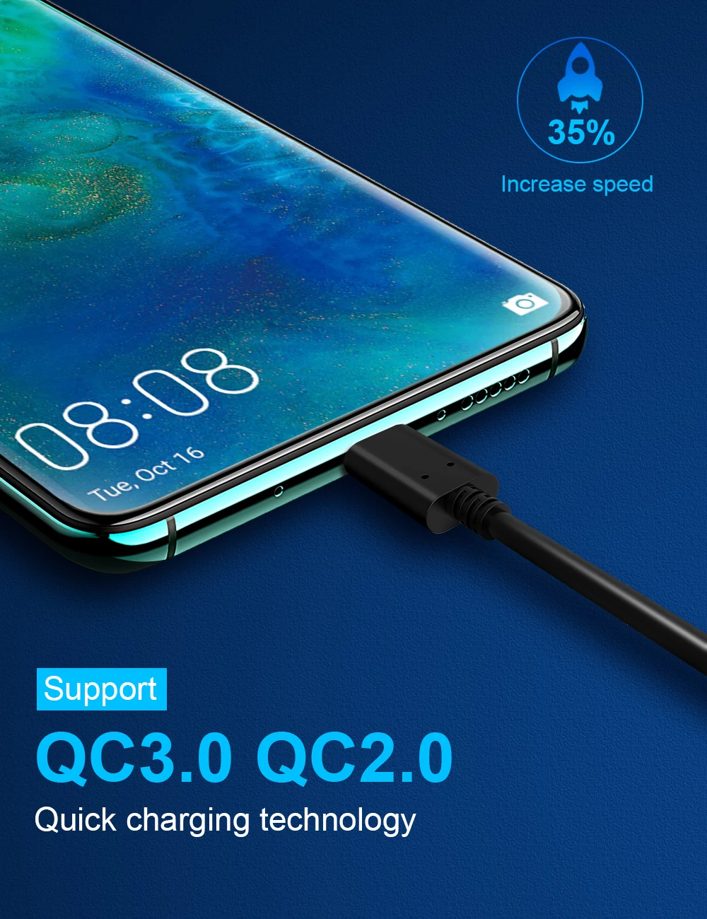 Фабричный кабель USB Type-C 3 м C длина 10 футов для зарядки и передачи данных 0 5 ГБ