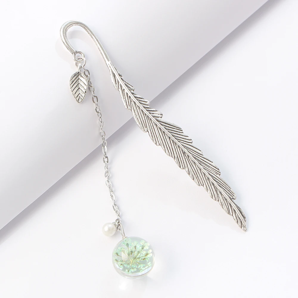 Закладка образец сушеных цветов винтажное перо для чтения| |