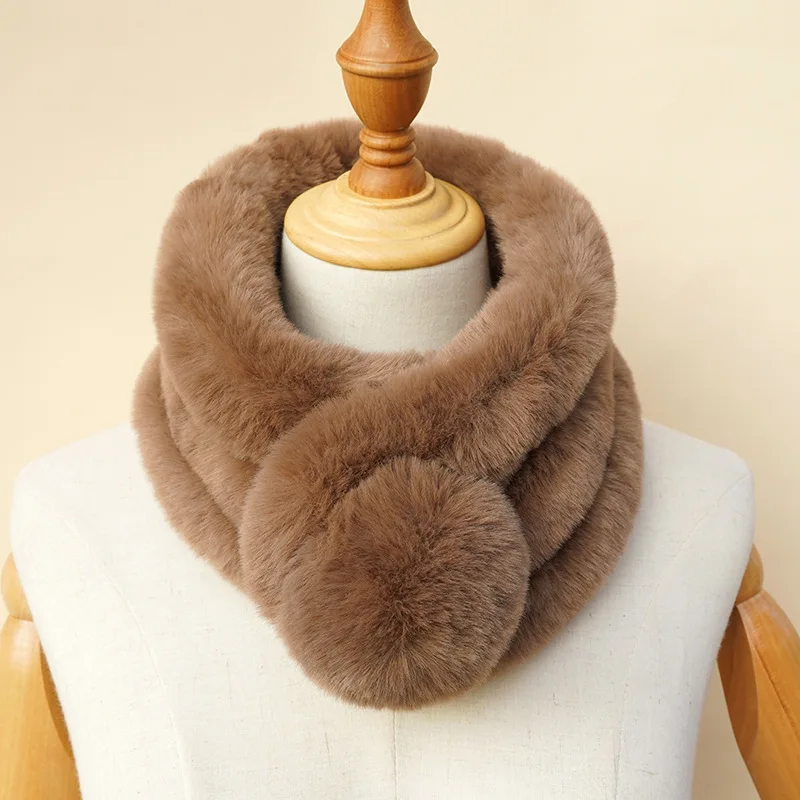 Роскошное зимнее пальто с воротником из искусственного меха женский шарф теплый