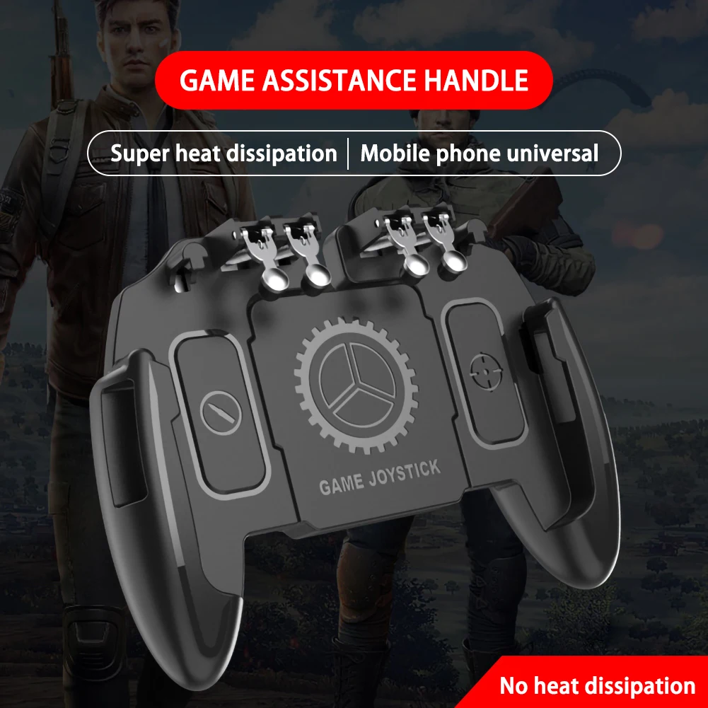 Шестипалец для игры в PUBG Mobile контроллер геймпад кнопка L1R1 джойстик IPhone Android с охлаждающим вентилятором ABS и металлом.