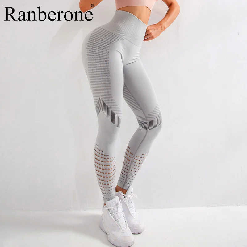 Женские Леггинсы для йоги с высокой талией бесшовные леггинсы вырезами