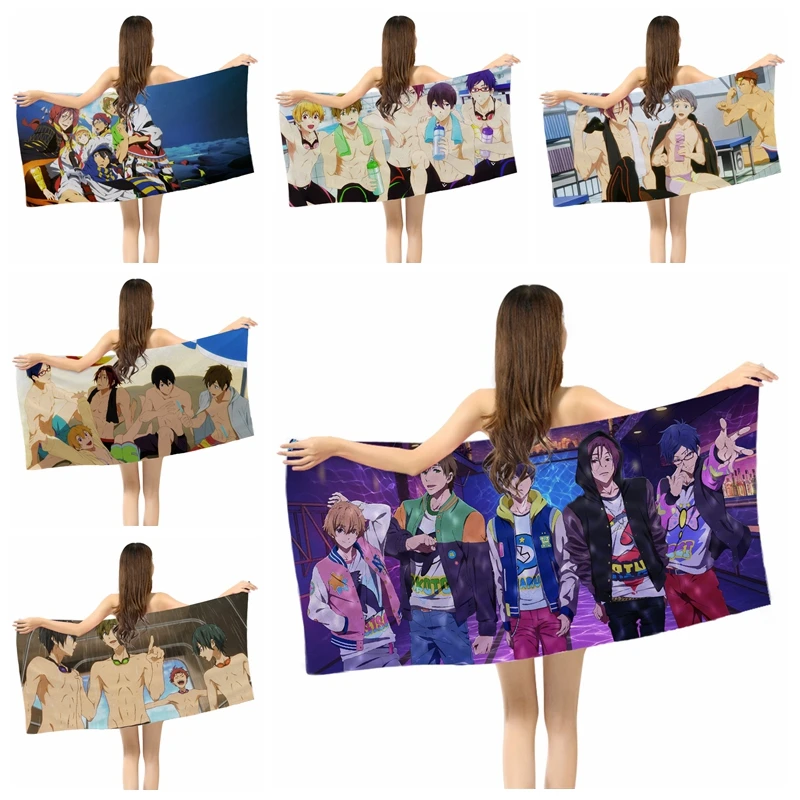 Новое Аниме бесплатно! Полотенце для плавания Iwatobi искусственная мочалка из