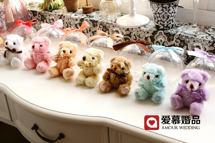 10 см прозрачный хрустальный шар коробка конфет Мишка Тедди круглые свадебные