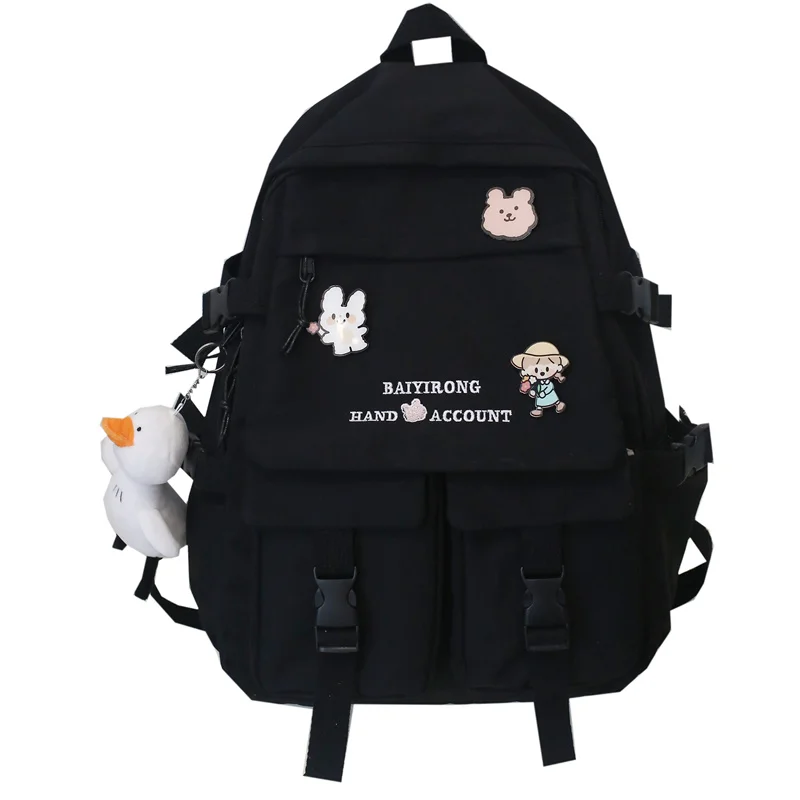 

Embroidery Letter Women Backpacks Waterproof Nylon Female Backpacks Travel Bag Large Capacity Schoolbag for Girl Laptop Mochilas