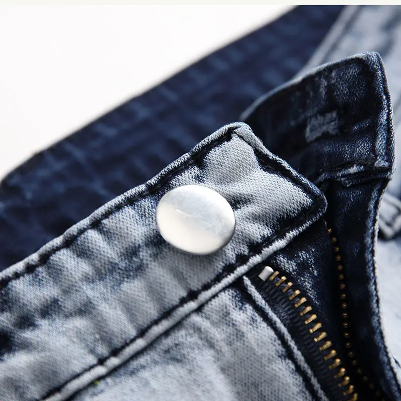 

Male Ink Dot Denim Pants Mens Fashion Contrast Color Skinny Jeans Elastic Pencil Pant for Men Stylish Casual Hip Hop Trousers