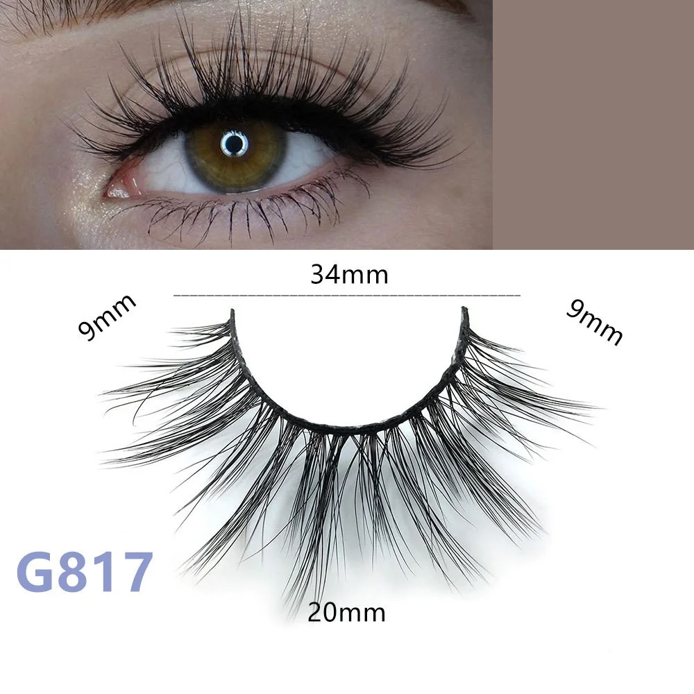 5 пар оптом 3D натуральные Толстые Накладные ресницы G800 ручные накладные имитация