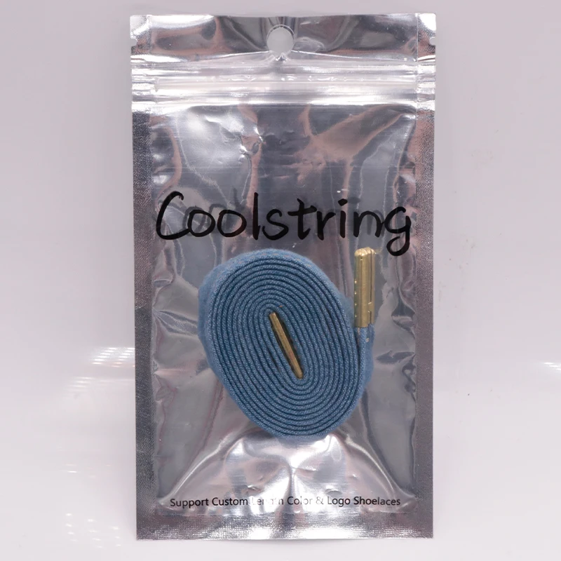 

Official Coolstring 8MM DENIM Shoelaces With Golden/Siliver Metal Tips Office Business Men Women Boot Shoe Durable Lacets 2021