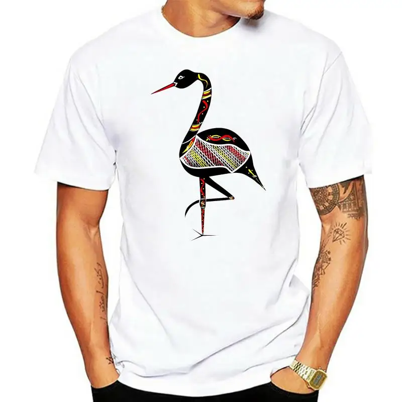 

Mens aboriginal Brolga shirt dreamtime Australia crane Design cute Beautiful art Cartoon t shirt men Unisex New Fashion tshirt