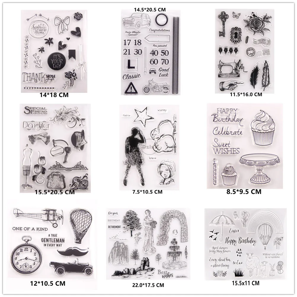 (26 стилей) 2021 новые винтажные прозрачные штампы сделай сам для скрапбукинга