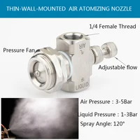 (10Pieces)Free FEDEX Shipping!1/4"Thin-Wall-Mounted Air Atomizing Nozzle Adjustable Spray Nozzle Humidifying Gas-Water Nozzle