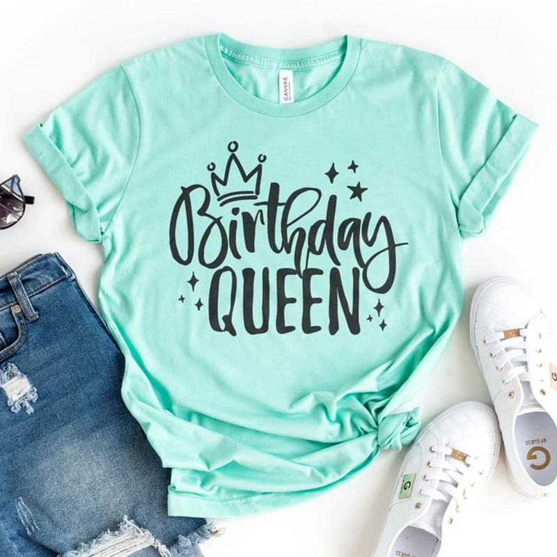 День рождения Queen Для женщин футболка зеленый Женская Графический Футболка