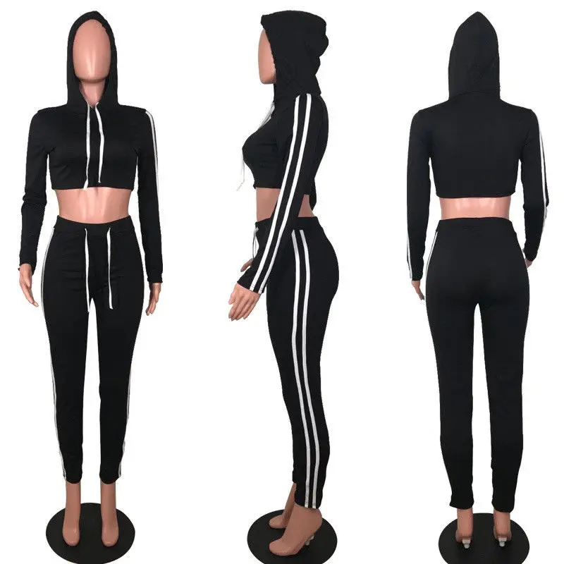 

2Pcs Spring Autumn Fashion Women Long Sleeve Tracksuit Short Slim Hoodies & Long Slim Pants Sets Casual Womens Pullover Hoodies