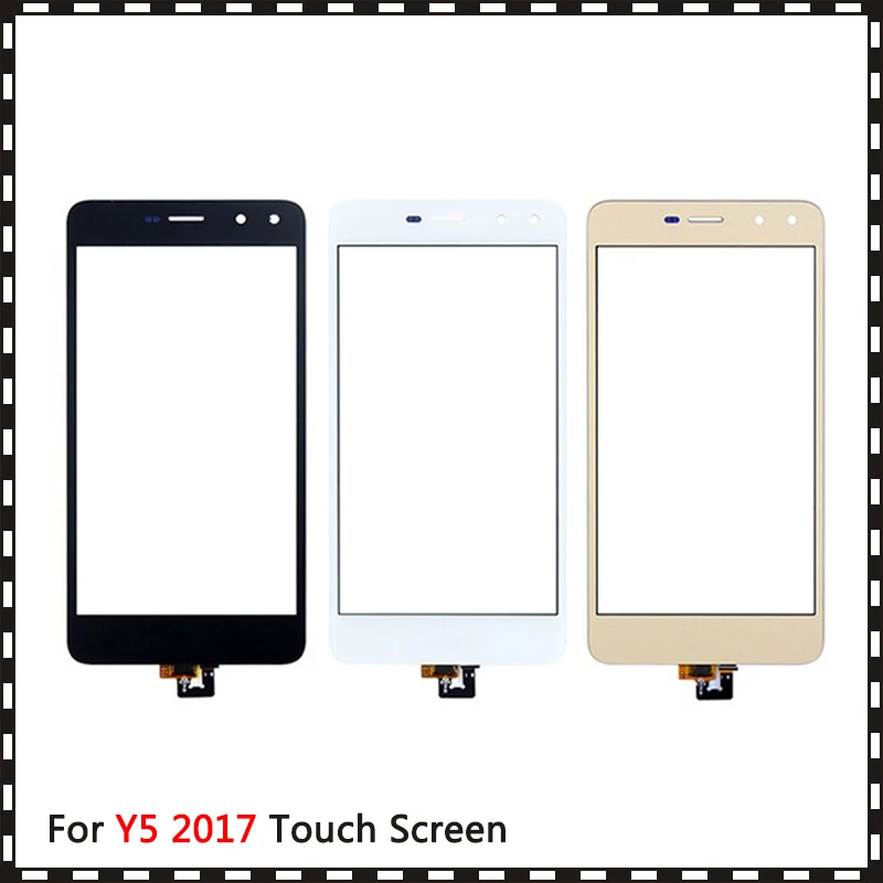 

10 шт./лот высокое качество 5,0 "для Huawei Y5 2017 сенсорный экран дигитайзер Датчик внешняя стеклянная линза Панель