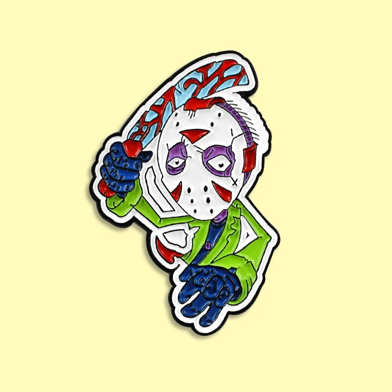 Эмалированная брошь в виде маски клоуна забавный мультяшный воин значок из