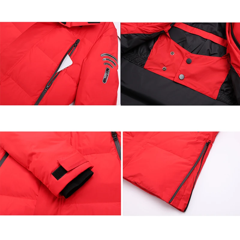 Мужская куртка на белом утином пуху с капюшоном | одежда