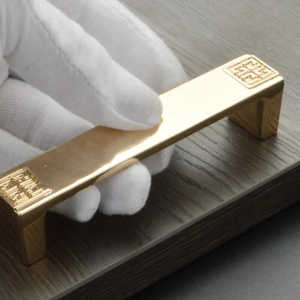 Европейская яркая Золотая твердая медная ручка твердый стеллаж шкаф книжный для