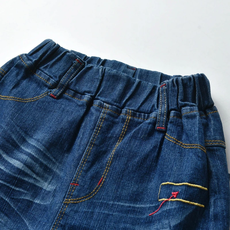 Новые осенние детские штаны джинсы с эластичной резинкой на талии для мальчиков