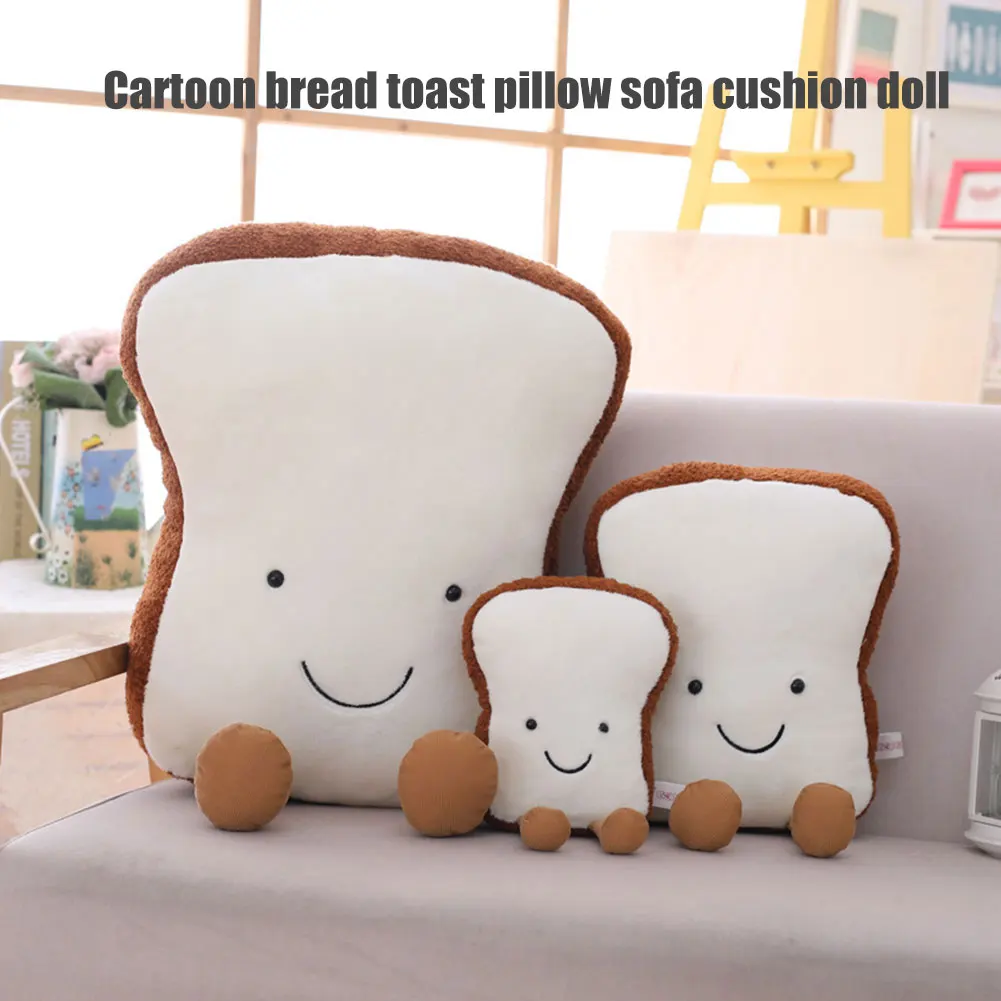 

Очаровательная плюшевая игрушка, мультяшная кукла в форме тоста, Подушка для спальни, дивана M09